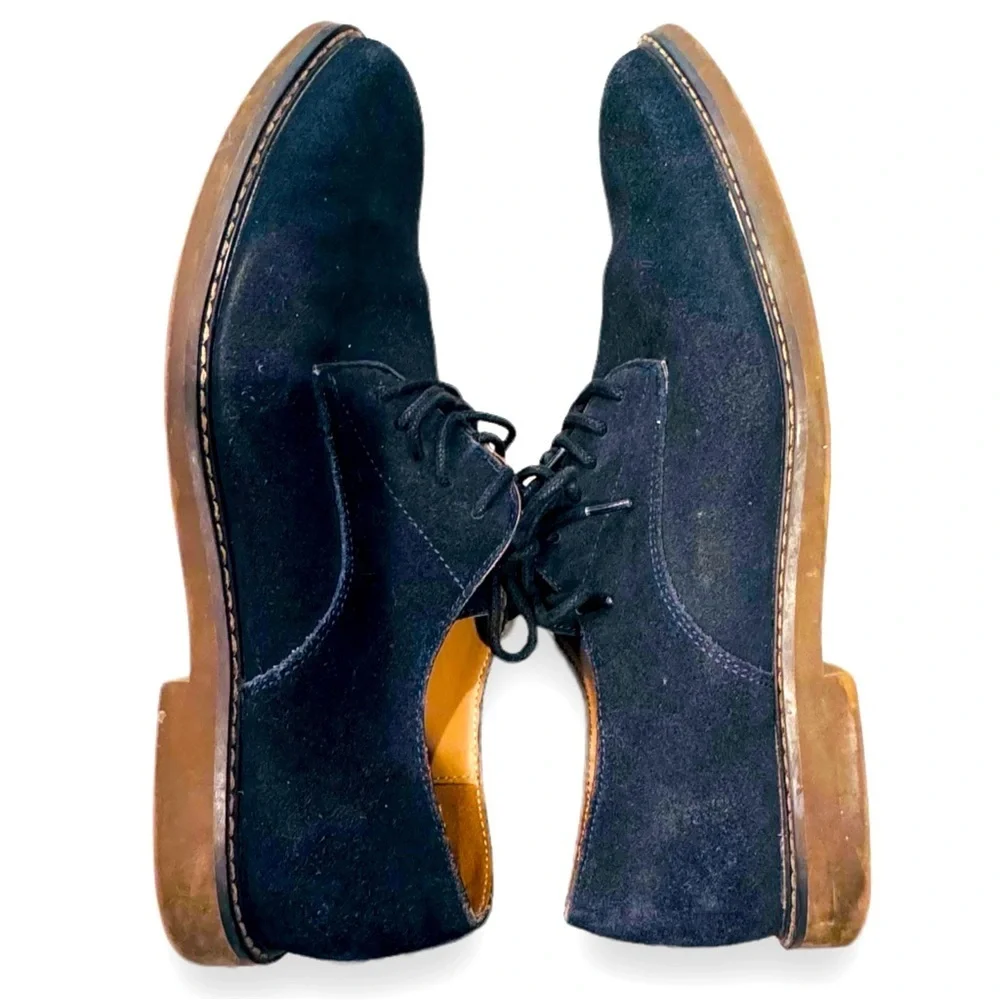 Banana Republic Mens Size 11 Blue Suede Leather Owen Lace Up Oxfords